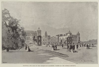 Hatfield, a sede do Marquês de Salisbury, visitada pelo imperador alemão de Charles Auguste Loye