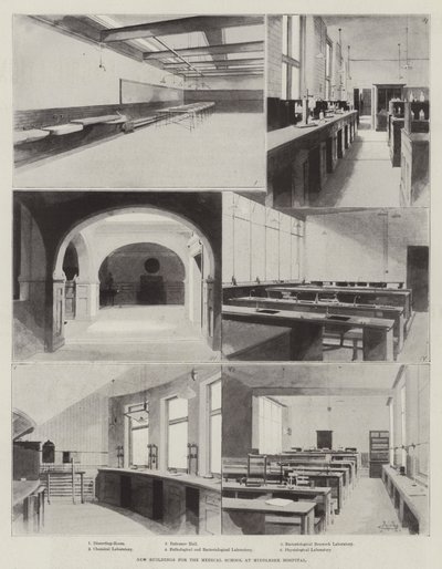 Novos Edifícios para a Faculdade de Medicina do Hospital Middlesex de Charles Auguste Loye