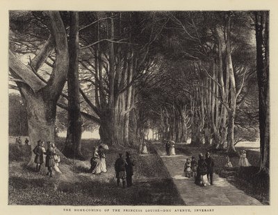 A vinda em casa da princesa Louise, Dhu Avenue, Inverary de Charles Auguste Loye