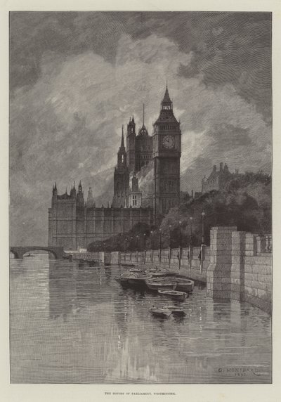 As casas do Parlamento, Westminster de Charles Auguste Loye