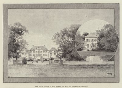 O Palácio Real de Loo, onde o rei da Holanda está deitado doente de Charles Auguste Loye