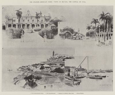 A crise hispano-americana, vistas de Havana, a capital de Cuba de Charles Auguste Loye
