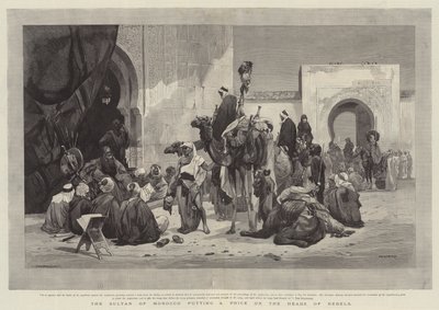 O sultão de Marrocos colocando um preço sobre as cabeças dos rebeldes de Charles Auguste Loye