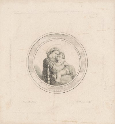 Madona da cadeira de Charles B. J. Févret de Saint Mémin, after Raphael