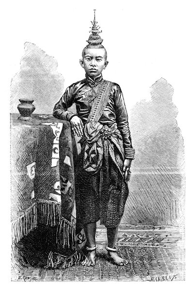 Cambojan, filho mais velho de Narodom, 1895. de Charles Barbant