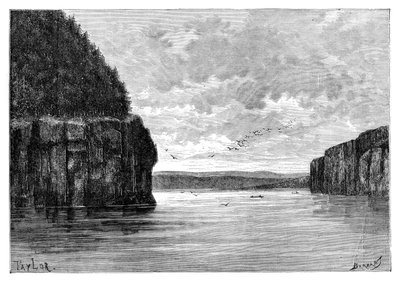 O rio Angara, abaixo das corredeiras de Padunskiy, Sibéria, Rússia, 1895. de Charles Barbant