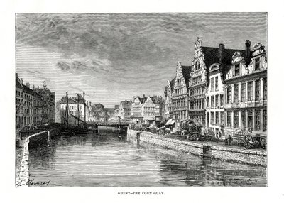 The Corn Quay, Gante, Flandres, Bélgica, 1879 de Charles Barbant