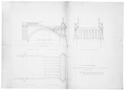 Projeto e elevação para Westminster Bridge de Charles Barry
