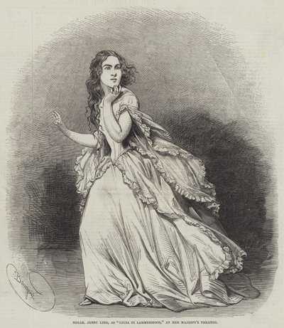 Mademoiselle Jenny Lind, como Lucia di Lammermoor, no Teatro de Sua Majestade de Charles Baugniet