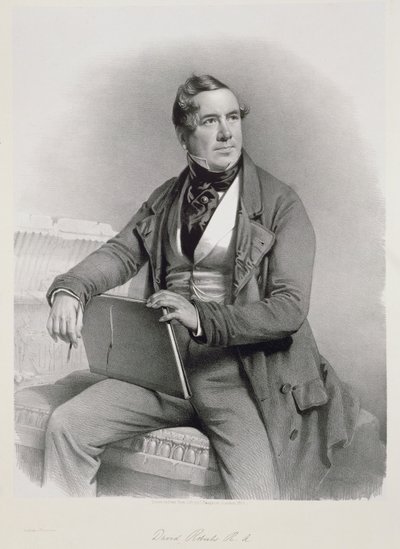 Retrato de David Roberts (1796-1864) frontispício do Volume I de &39;The Holy Land&39;, 1844 de Charles Baugniet