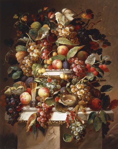 Ainda vida com uvas e pêssegos, de Charles Baum