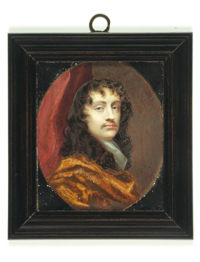 Sir Peter Lely (aguarela em marfim) de Charles Beale
