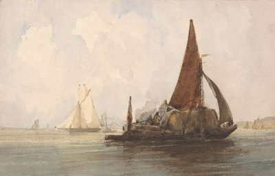 Barcaça de feno num mar calmo de Charles Bentley