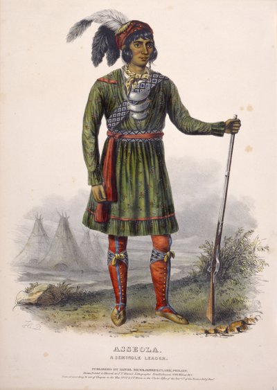 ASSEOLA, UM LÍDER SEMINOLE, de História das Tribos Indígenas da América do Norte de Charles Bird King