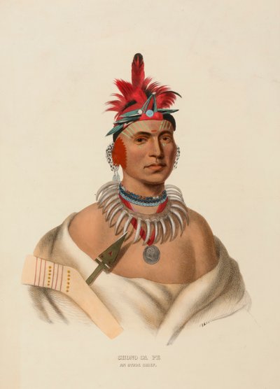 CHONO CA PE. AN OTTOE CHIEF, do History of the Indian Tribes of North America (História das tribos indígenas da América do Norte) de Charles Bird King