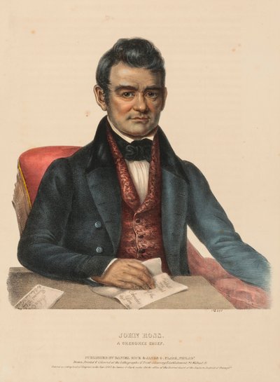 JOHN ROSS. A CHIEF CHEROKEE, de History of the Indian Tribes of North America de Charles Bird King