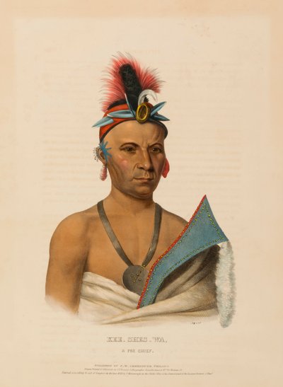 KEE-SHES-WA, UM CHEFE DE FOX, de História das Tribos Indígenas da América do Norte de Charles Bird King