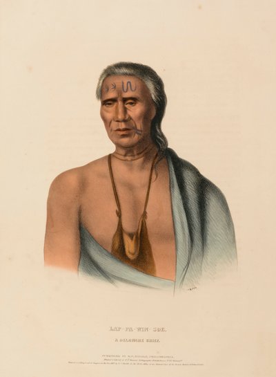 LAP-PA-WIN-SOE. A DELAWARE CHIEF, de History of the Indian Tribes of North America de Charles Bird King