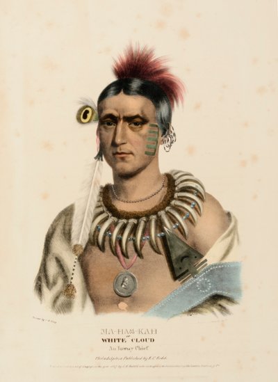 MA-HAS-KAH, de History of the Indian Tribes of North America (História das tribos indígenas da América do Norte) de Charles Bird King