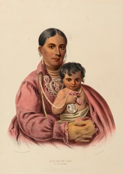 MO-HON-GO. OSAGE WOMAN, de History of the Indian Tribes of North America (História das tribos indígenas da América do Norte) de Charles Bird King