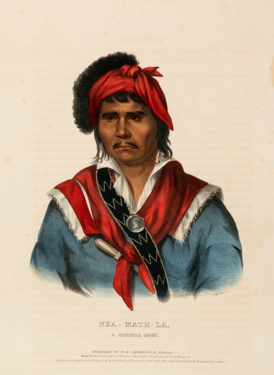 NEA-MATH-LA, UM CHEFE SEMINOLE, de História das tribos indígenas da América do Norte de Charles Bird King