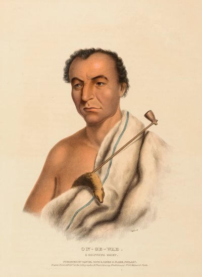 ON-GE-WAE. A CHIPPEWA CHIEF", de History of the Indian Tribes of North America de Charles Bird King