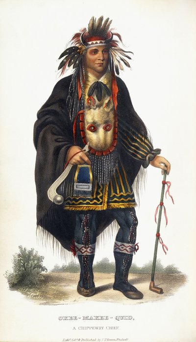 Okee-Makee-Quid, A Chippeway Chief, 1854 de Charles Bird King