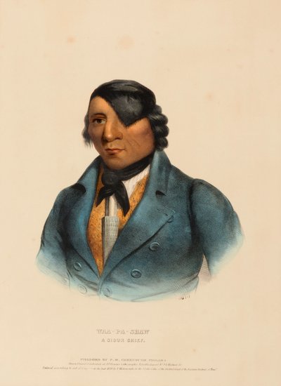 WAA-PA-SHAW. A SIOUX CHIEF, de History of the Indian Tribes of North America de Charles Bird King