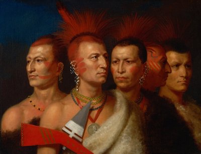 Young Omahaw, War Eagle, Little Missouri e Pawnees de Charles Bird King