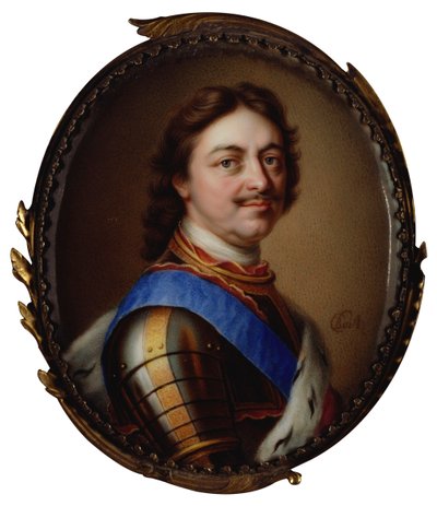 Retrato do imperador Pedro I, o grande 1672-1725, 1717. de Charles Boit