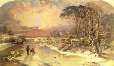Cena de inverno no Tamisa, 1846 de Charles Branwhite