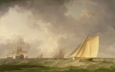 Cortador próximo transportado em uma brisa fresca, com outro envio, c.1750 de Charles Brooking