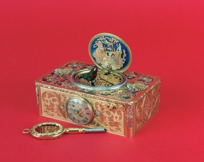Caixa para pássaros cantores (esmalte e prata dourada) de Charles Bruguier
