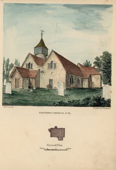 Vista oeste sul da Igreja Tooting de Charles Burton