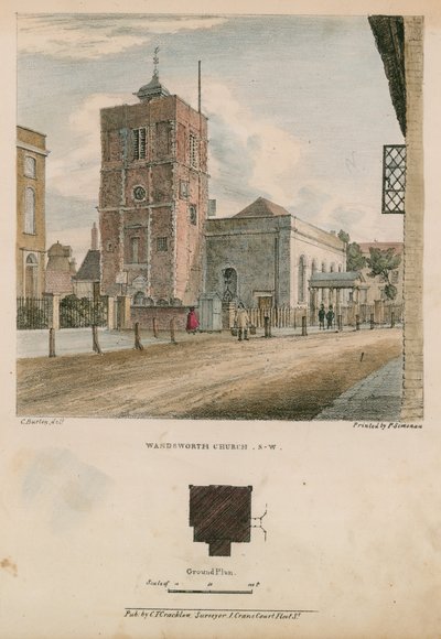 Vista oeste sul da Igreja de Wandsworth de Charles Burton