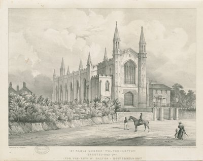 Wolverhampton - Igreja de São Paulo: litografia, nd [meados do século XIX] de Charles Burton