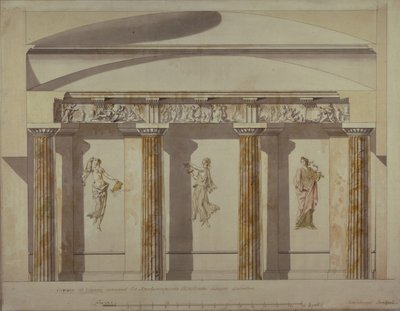 Projeto para o grande gabinete no palácio de Pavlovsk, início dos anos 1780 de Charles Cameron