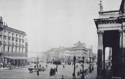 Bordéus: Place de la Comedie (fotografia a preto e branco) de Charles Chambon