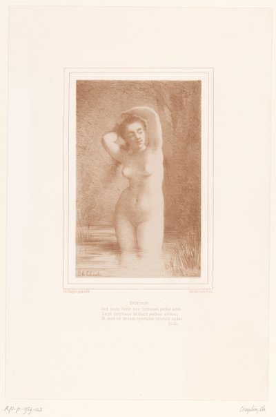 A ninfa da água Salmacis amarra o seu cabelo
Salmacis (título sobre o objecto) de Charles Chaplin