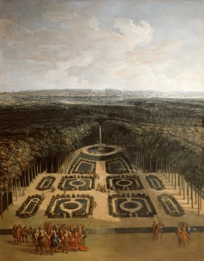 Passeio de Luís XIV nos jardins do Grand Trianon de Charles Chastelain