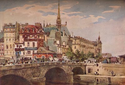 Paris da Pont St Michel, c1846 de Charles Claude Pyne