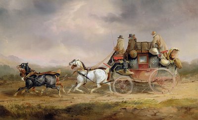 Treinadores de correspondência na estrada: o Royal Mail Louth-London progredindo em velocidade de Charles Cooper Henderson