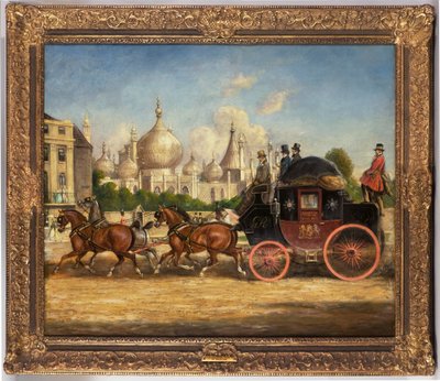 O técnico do correio de Londres-Brighton em frente ao Royal Pavilion, Brighton de Charles Cooper Henderson