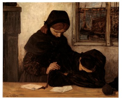 Luto em Ouessant (óleo sobre tela) de Charles Cottet