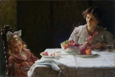 Pequeno-almoço para três 1909 (óleo sobre tela) de Charles Courtney Curran