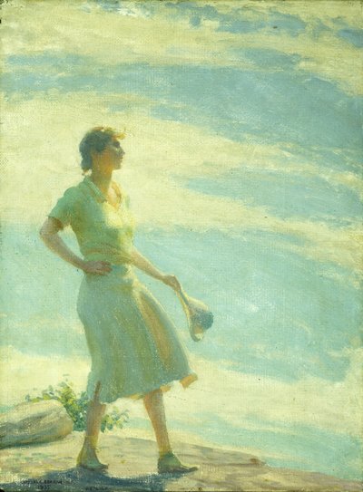 Caminhando no penhasco de Charles Courtney Curran