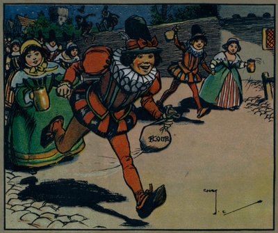 Meninas e meninos saem para brincar (cor litho) de Charles Crombie
