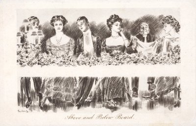 Acima e Abaixo do Quadro (litho) de Charles Dana Gibson