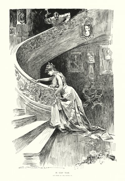 Em ano bissexto (litografia) de Charles Dana Gibson