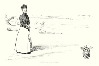 A rapariga que amava um marinheiro (litografia) de Charles Dana Gibson